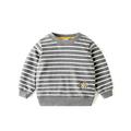 Digger Boys Sweatshirt - Grey and white Stripes | Style My Kid, 5-6Y