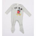 Disney Baby Grey Babygrow One-Piece Size 12-18 Months - Mickey Mouse graphic print