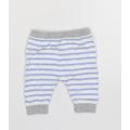 Nutmeg Boys White Striped Cotton Jogger Trousers Size Newborn
