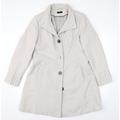 M&Co Womens Beige Overcoat Coat Size 16