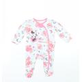 George Girls Blue Floral Babygrow One-Piece Size 0-3 Months