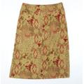 Orvis Womens Beige Floral A-Line Skirt Size 14