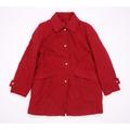 Berkertex Womens Red Rayon Overcoat Coat Size 14