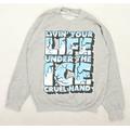 Gildan Mens Grey Jersey Pullover Sweatshirt Size M - Life Under The Ice Cruel Hand