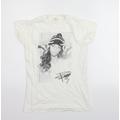 Gildan Womens White Basic T-Shirt Size L - Woman