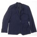 Boss Mens Blue Wool Jacket Suit Jacket Size 42