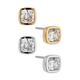 Nadri Coco Cubic Zirconia Stud Earrings in Silver Tone and Gold Tone, Set of 2