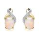 9ct Gold Two Colour Opal And Diamond Stud Earrings - G0524