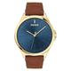 HUGO 1530134 Smash Gold Plated Brown Leather Strap Watch - W45251