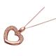 9ct Rose Gold Crystal Heart Necklace - R8503