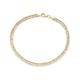 9ct Gold Two Colour Flat Link Bracelet - 7.5in - G6458