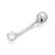 9ct White Gold Cubic Zirconia Belly Bar - 10mm - G4727