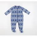 Nutmeg Baby Blue Fair Isle Babygrow One-Piece Size 6-9 Months - Car print