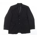 Marks and Spencer Mens Black Wool Jacket Suit Jacket Size 44