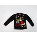 Matalan Boys Black Acrylic Pullover Sweatshirt Size 9-10 Years Pullover - Christmas