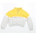 H&M Girls Yellow Striped Pullover Sweatshirt Size 10-11 Years