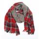 New Look Womens Red Plaid Knit Scarf