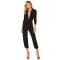 Norma Kamali Shirt Jog Jumpsuit in Black. Size L, M, S, XXS.