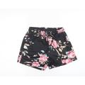 Preworn Womens Black Floral Satin Sleep Shorts Size S