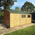 Adley 15' x 10' Premium Double Door Shiplap Modular Reverse Apex Workshop