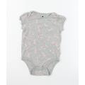 Gap Girls Grey Floral Jersey Babygrow One-Piece Size 18-24 Months