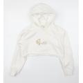 Just Hoods Girls White Pullover Hoodie Size M