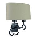 Argi Wall Lamp 2 Light E27 with Taupe Shade Brown Oxide