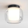 Aquina Bathroom 24cm Ceiling Light Matt Black with Glass Shade