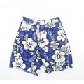 MV Fashion Mens Blue Floral Polyester Bermuda Shorts Size 34 L12 in Regular