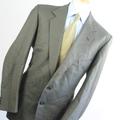 Magee Mens Green Herringbone Wool Single Breasted Suit 38/40 (Regular)