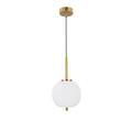 Lato 18.5cm Globe Pendant Ceiling Light Opal Glass Antique Brass Metal Black Fabric Wire LED E14