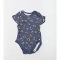 George Baby Blue Geometric Cotton Romper One-Piece Size 6-9 Months - Mickey And Friends