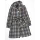 b.young Womens Grey Plaid Overcoat Coat Size M