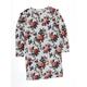 Oasis Womens Grey Floral T-Shirt Dress Size M