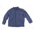 Rael Brook Mens Blue Striped 100% Cotton Nightshirt Size L Button