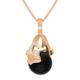 9ct Rose Gold Whitby Jet Zodiac Pisces 8mm Bead Pendant - Rose Gold
