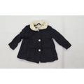 M&Co Girls Blue Polka Dot Jacket Size 2-3 Years - faux fur