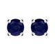 18ct Yellow White Gold Sapphire Claw Set Solitaire Stud Earrings
