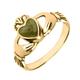 18ct Yellow Gold Connemara Green Marble Claddagh Set Ring