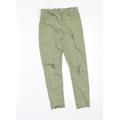 Denim & Co. Boys Green Straight Jeans Size 7-8 Years - DISTRESSED