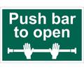 Draper Push Bar To Open Sign