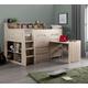 Jupiter - Single - Kids Mid Sleeper Cabin Bed - Oak - Wood - 3ft - Happy Beds