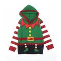 NEXT Boys Green Acrylic Pullover Hoodie Size 4 Years - Christmas