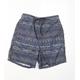 TU Mens Blue Geometric Polyester Bermuda Shorts Size S L6 in Regular Drawstring - Swim Shorts