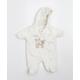 Florence and Fred Girls White Animal Print Coverall One-Piece Size 0-3 Months - Rabbit and Teddy Bear