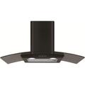 CDA 80cm Curved Glass Chimney Cooker Hood - Black