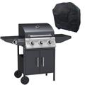 Boss Grill Georgia Classic - 3 + 1 Burner Gas BBQ - Black - FREE Cover