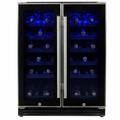 electriQ 36 Bottle Capacity Full Range Dual Zone Under Counter Wine Cooler - Black