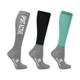 Battles Hy Sport Active Riding Socks (Pack of 3) Desert Sand and Pencil Point Grey and Black Child - 12/4 Years