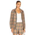 Burberry Hooded Jacket in Archive Beige Check - Nude. Size 8 (also in 0, 2, 4, 6).